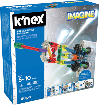 K'Nex Basic Fun 520 17020 Imagine Toy Set Space Shuttle Construction-60 Pieces-Ages 5-10 EA Intro Vehicle Assorted, Multicolor