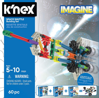 K'Nex Basic Fun 520 17020 Imagine Toy Set Space Shuttle Construction-60 Pieces-Ages 5-10 EA Intro Vehicle Assorted, Multicolor
