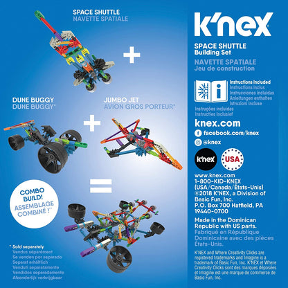 K'Nex Basic Fun 520 17020 Imagine Toy Set Space Shuttle Construction-60 Pieces-Ages 5-10 EA Intro Vehicle Assorted, Multicolor