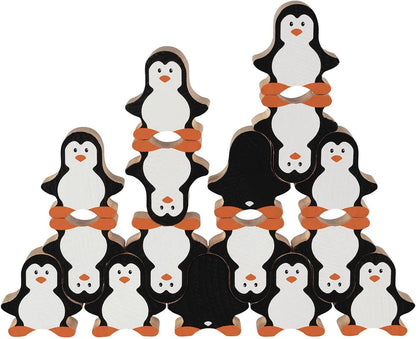 Goki 58683 Penguin Set Stacking and Fit Toys, Multi-Coloured (Multi-Coloured