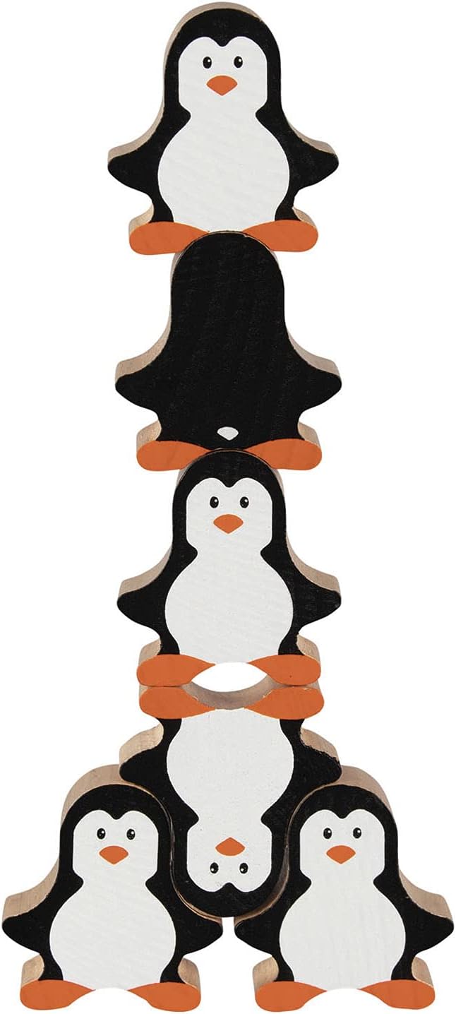 Goki 58683 Penguin Set Stacking and Fit Toys, Multi-Coloured (Multi-Coloured
