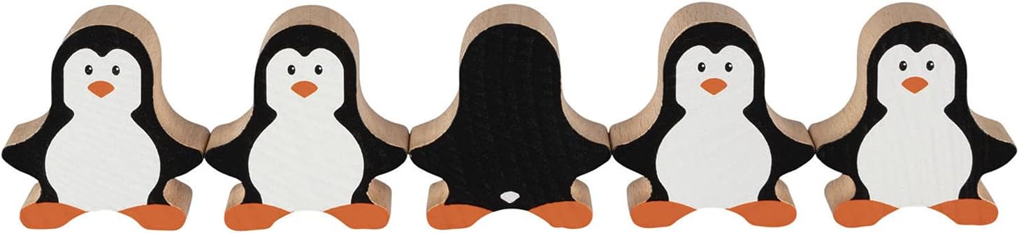 Goki 58683 Penguin Set Stacking and Fit Toys, Multi-Coloured (Multi-Coloured