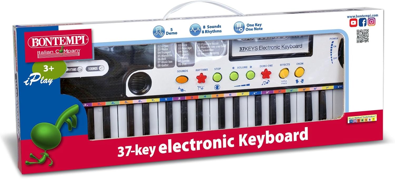 Bontempi- Electronic Keyboard with Microphone, Multicolor, 42.5 x 16 x 60 cm (12 3730)