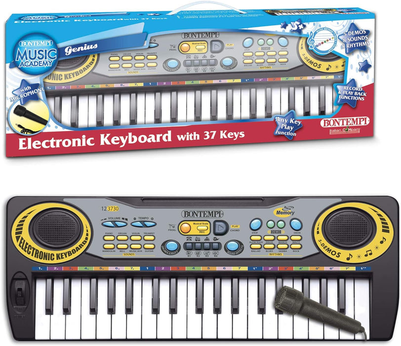 Bontempi- Electronic Keyboard with Microphone, Multicolor, 42.5 x 16 x 60 cm (12 3730)