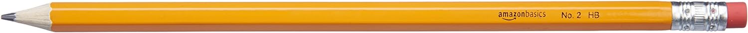 Whitecroft Essentials 37691 Stationery Tubs Pencil Erasers - Assorted Colours (Pack of 25) & Amazon Basics Presharpened Wood Cased #2 HB Pencils, 150 Pack
