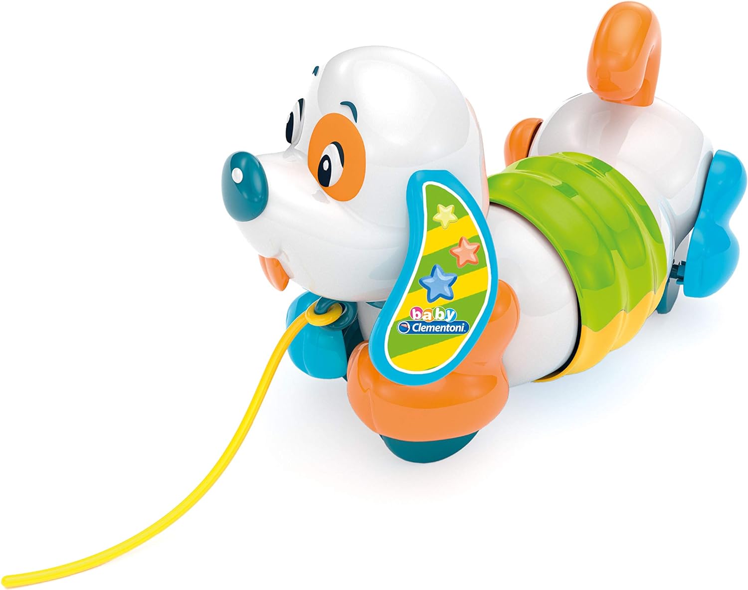 Clementoni 17262 - Pull Along Dog for Baby Toddlers, Multi-Coloured, ages 10 months plus Puppy Toy on Lead (Cagnolino Trainabile)
