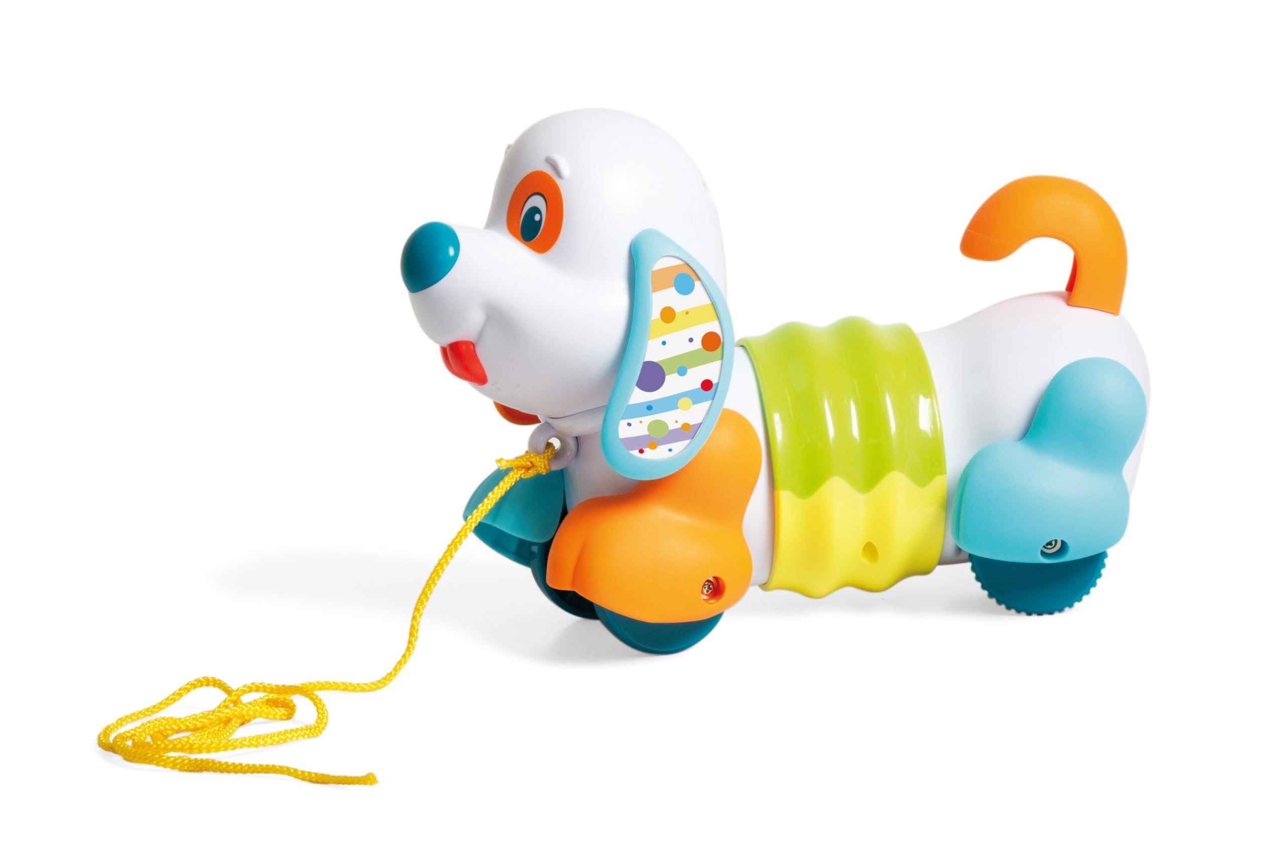 Clementoni 17262 - Pull Along Dog for Baby Toddlers, Multi-Coloured, ages 10 months plus Puppy Toy on Lead (Cagnolino Trainabile)