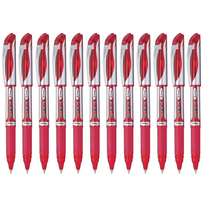 Pentel Energel XM 0.7mm Tip Gel pen - Red (Pack of 12