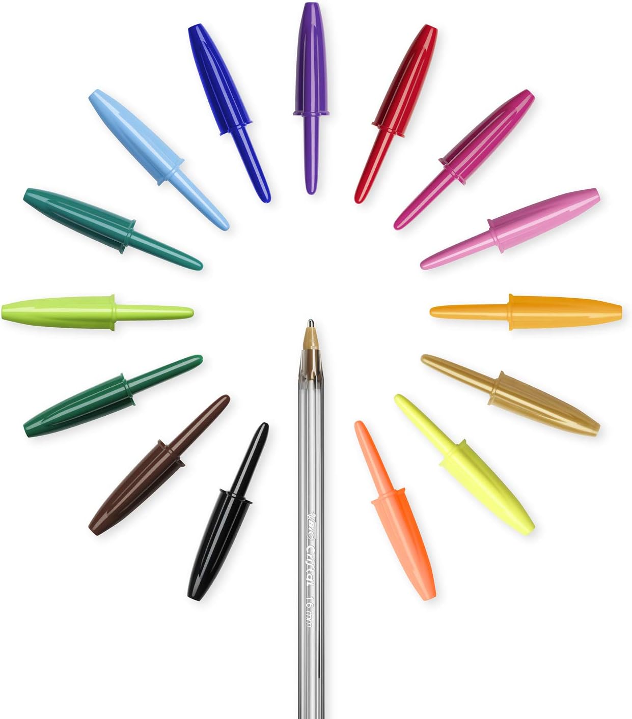 Bic Cristal Multicolour Ballpoint Pens With Wide Tip (1.6mm) Pens For Colourful Writing In Assorted Colours, Pack Of 30