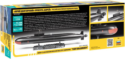 Zvezda 500789061 – 1:350 Nuclear Submarine Yuri Dolgorukij, maqueta, Kit de construcción, construcción, Hobby, Manualidades, Kit de plástico