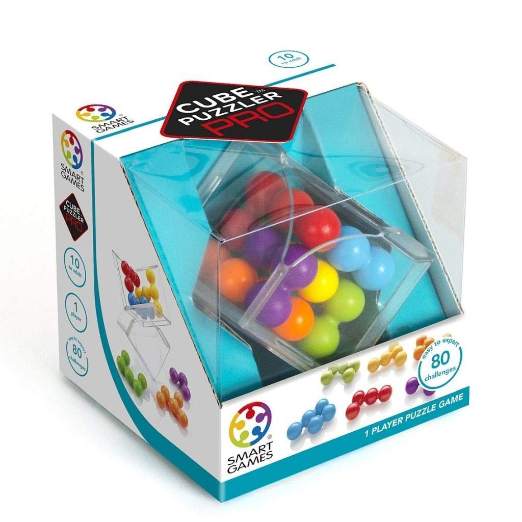 SmartGames – Cube Puzzler PRO – 3D Puzzel Tiener 10+ – 3x3x3 Kubus – 80 Solo Uitdagingen – Educatief Logicaspel – Sferische Stukken – Opbergdoos – Cadeau voor Onderweg