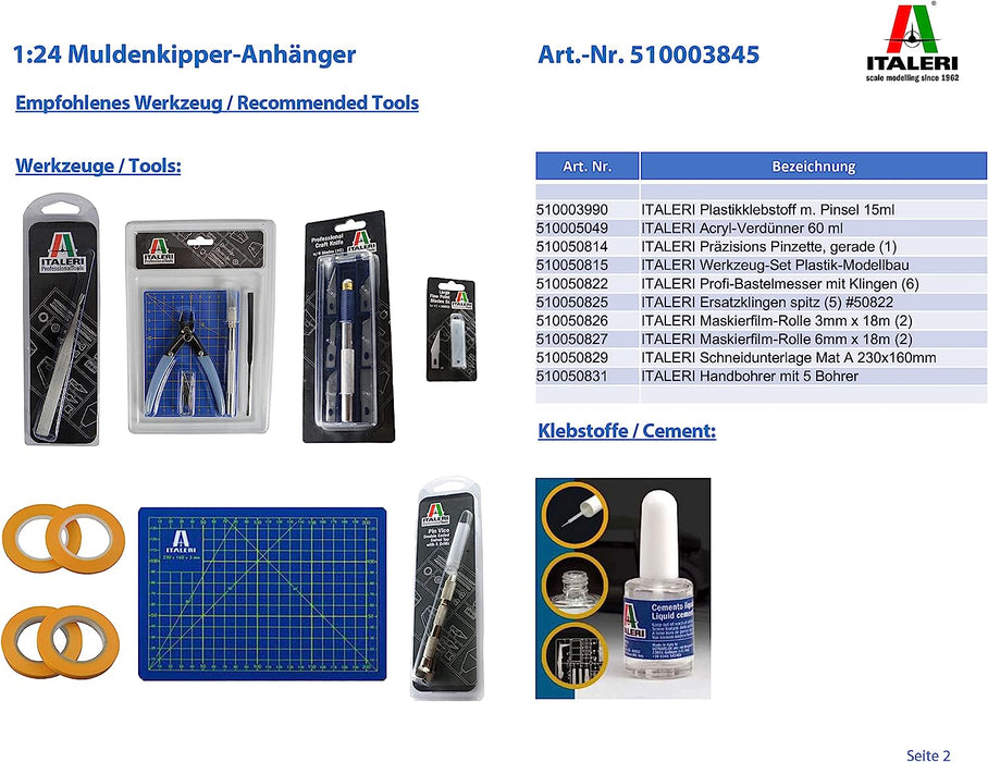 Italeri 510003845 DUMPER TRAILER Scale Model