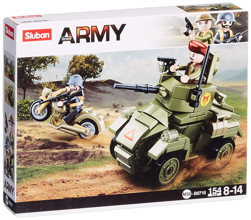 Sluban-M38-B0710 UK Army-MK2 Wheeled Armored Vehicle, Multicolor, Large (M38-B0710
