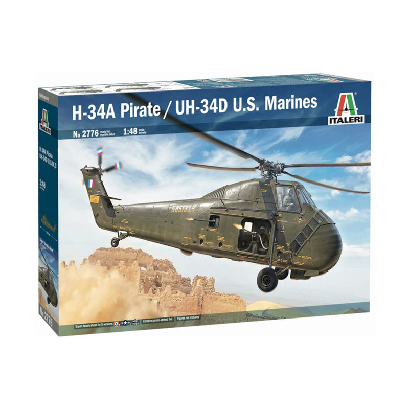 Italeri- Americano 1:48 HUS-1 Sea Horse/UH-34D, réplica Fiel al Original, maquetas, Manualidades, Hobby, Pegamento, Kit de construcción de plástico, Montaje (HC-2776