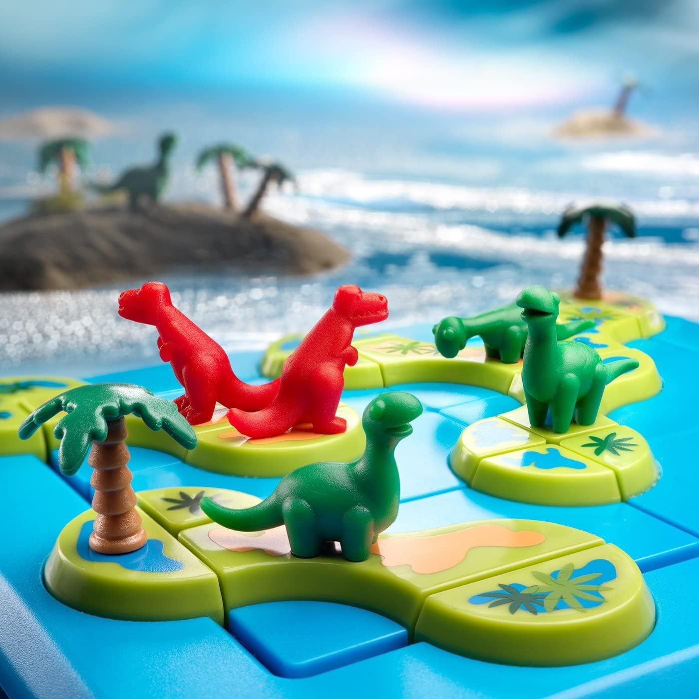 smart games - Dinosaurs Mystic Islands, Puzzle Game with 80 Challenges, 6+ Years, 24 x 24 x 6 cm (LxWxH