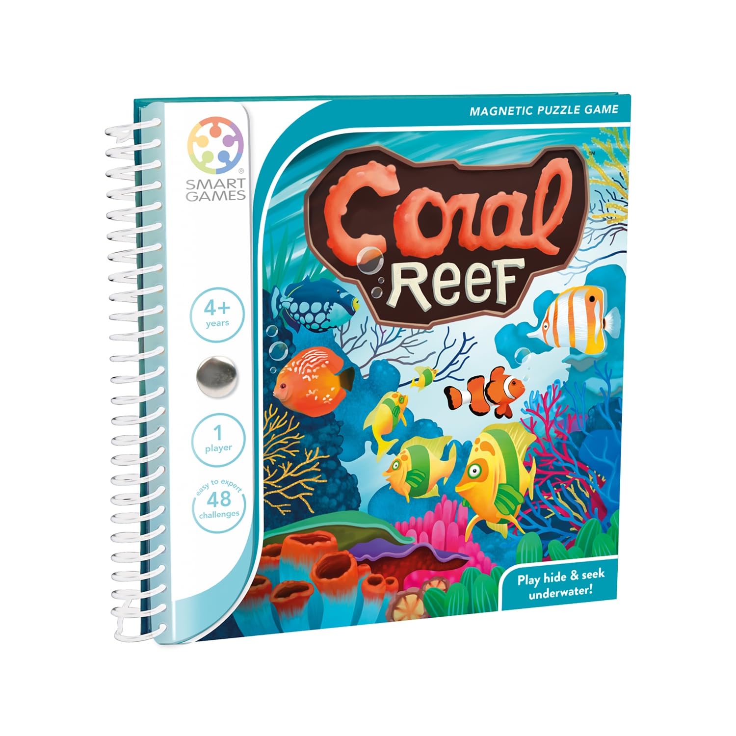 SmartGames - Coral Reef, Magnetic Puzzle Game with 48 Challenges, 4+ Years