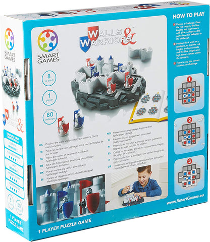 Smart Games - Walls & Warriors, Puzzle Game with 80 Challenges, 8+ Years