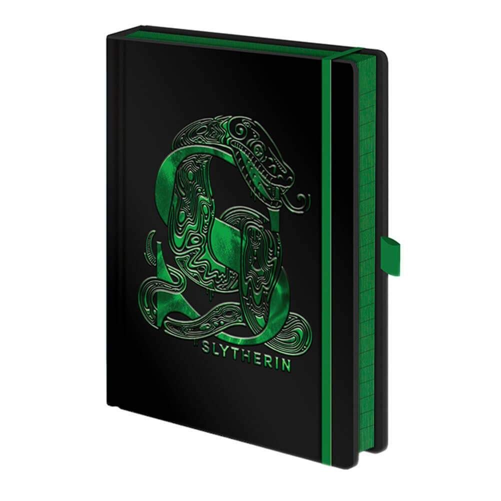 HARRY POTTER Hardcover A5 Notebook Embossed with Slytherin Foil Design - Official Merchandise