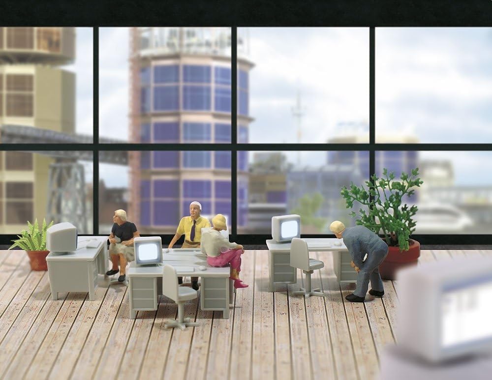 Office Set with illuminated LCD Monitors