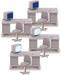 Office Set with illuminated LCD Monitors