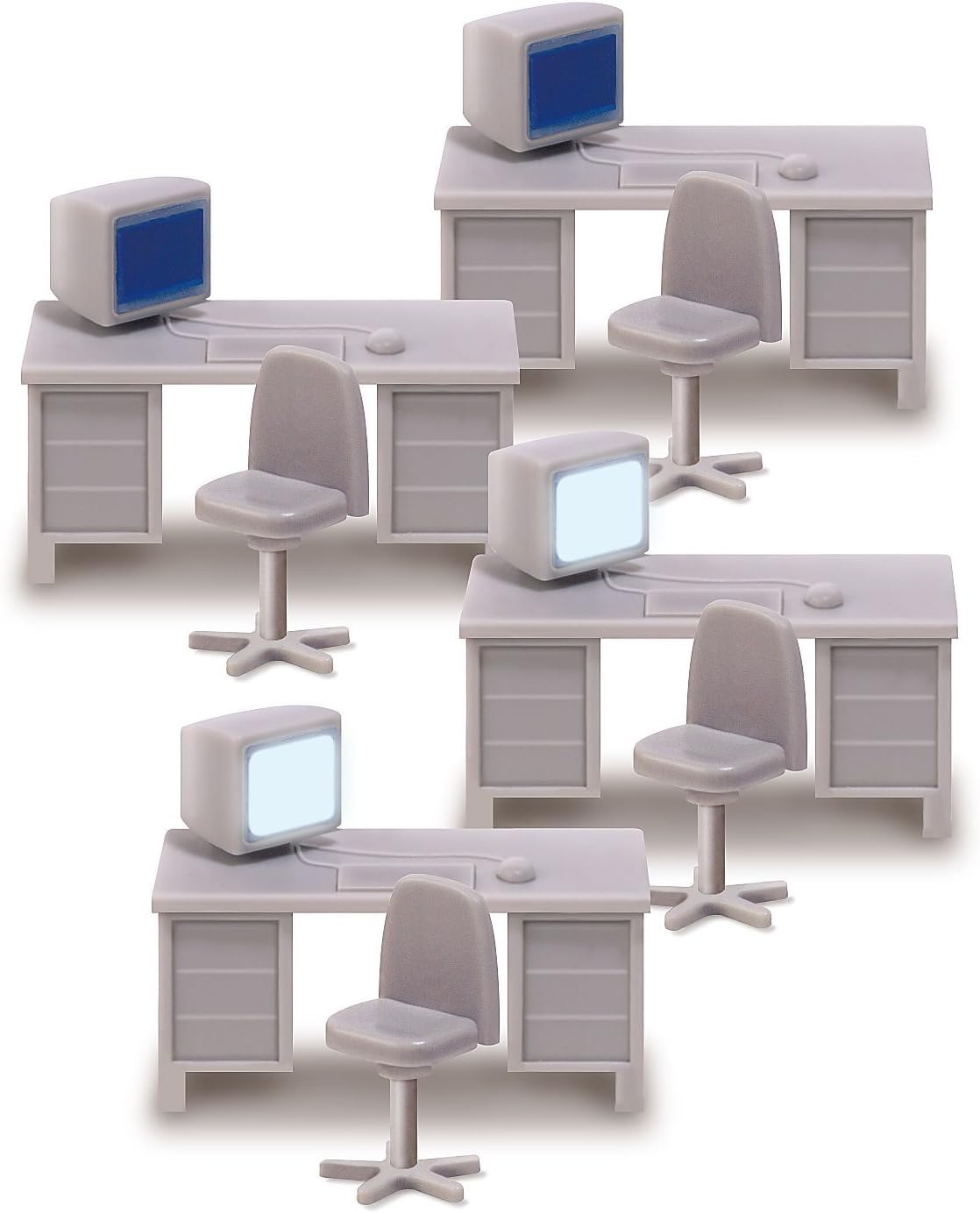 Office Set with illuminated LCD Monitors