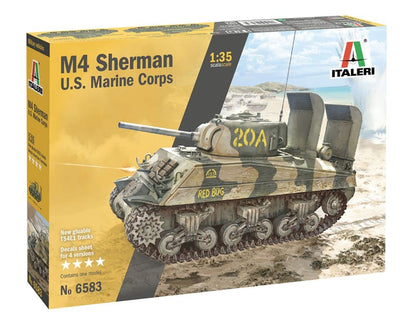 ITALERI-M4A2 EE. UU. Tanques M4A2 Sherman US Marine Cuerpo 1/35, Color Verde (IT3638