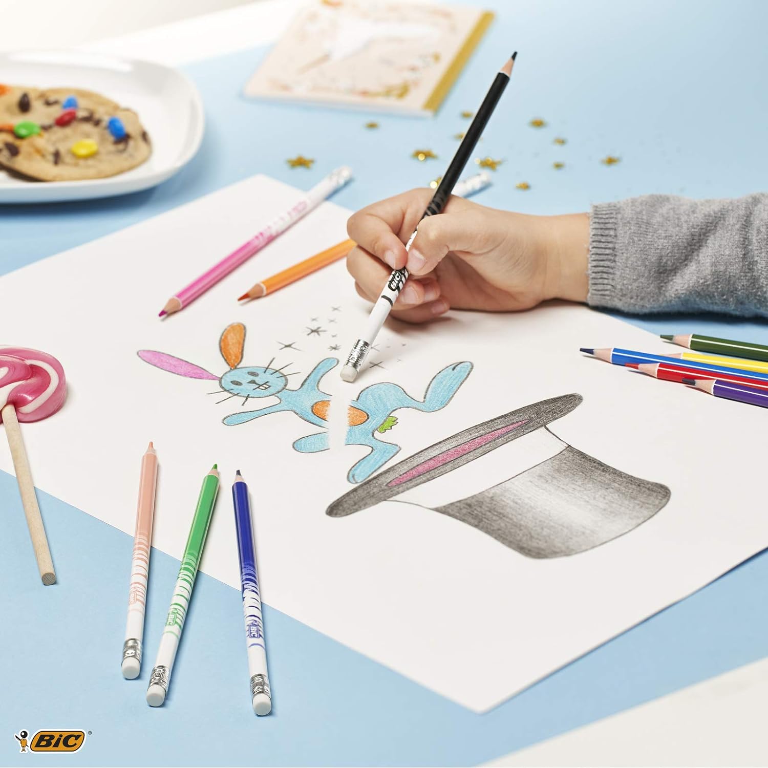 BIC Kids Evolution Illusion Erasable Colored Pencils, Pack of 12