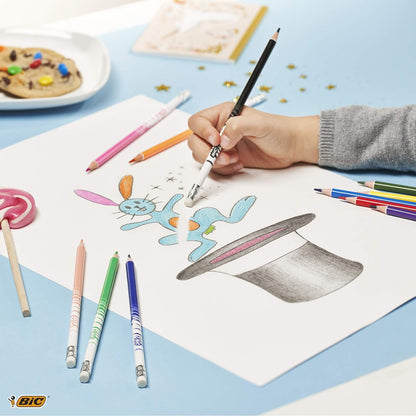 BIC Kids Evolution Illusion Erasable Colored Pencils, Pack of 12