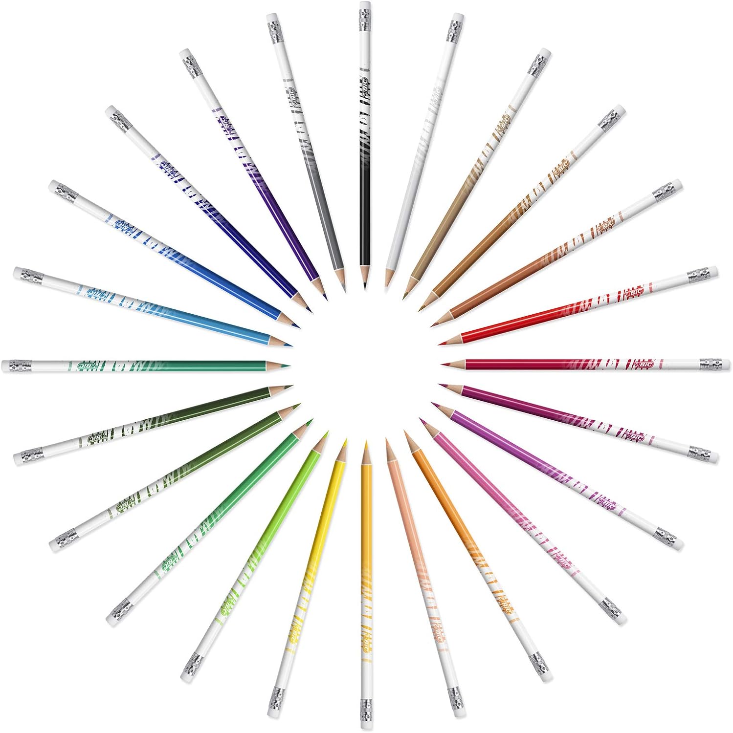 BIC Kids Evolution Illusion Erasable Colored Pencils, Pack of 12
