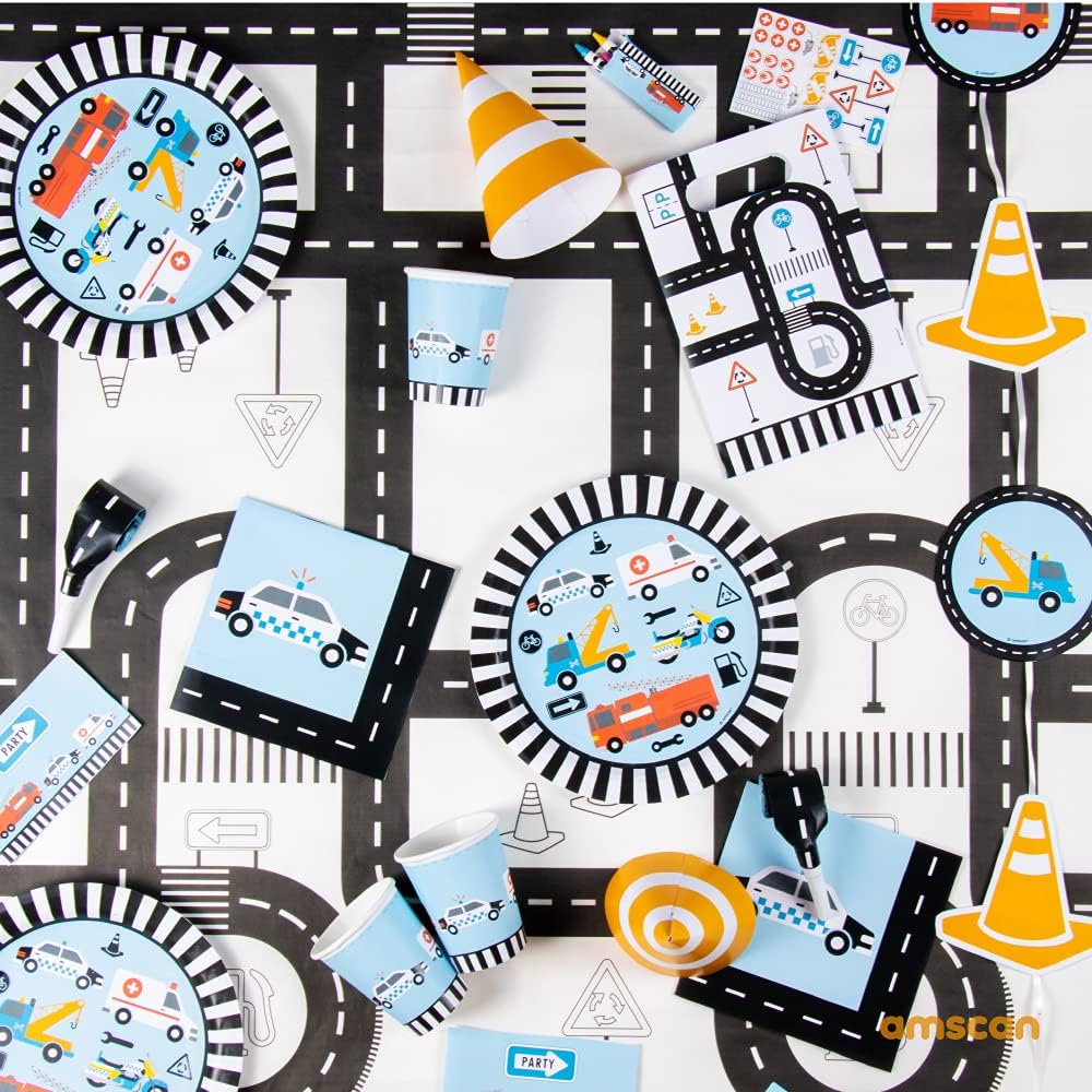 Amscan 9906585 - On the Road Birthday Party Paper Loot Bags - 8 Pack Large Loot Bags