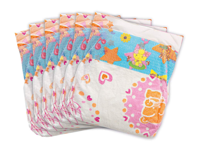 Heless 6375 Doll Nappies Pack of 6 Size 28-35 cm, Multi-Coloured