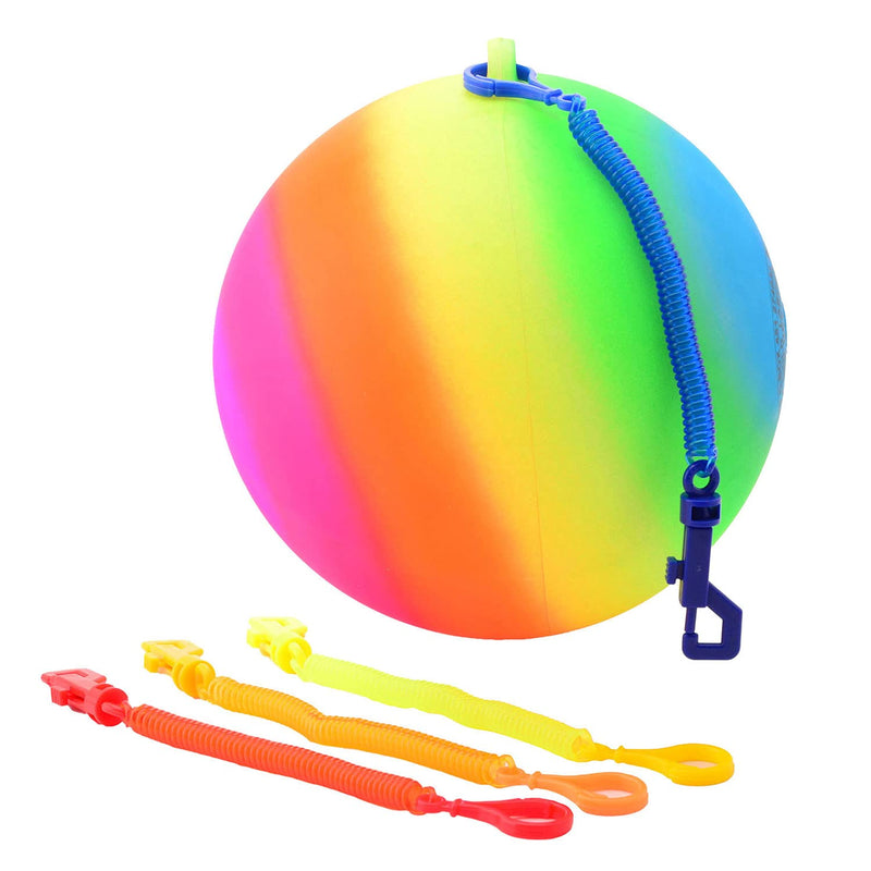 Bal regenboog met koord JohnToy: 23 cm (29621)