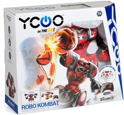 Silverlit- Ycoo by Kombat Boxer, op afstand bestuurd, 14 cm, 1 robot, met punching-balspeelgoed met geluidseffecten, 88053, 1 stuk