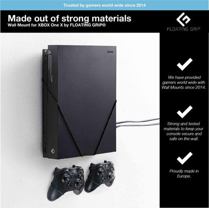 Floating Grips Xbox One X And Controller Wall Mounts - Bundle (Black)