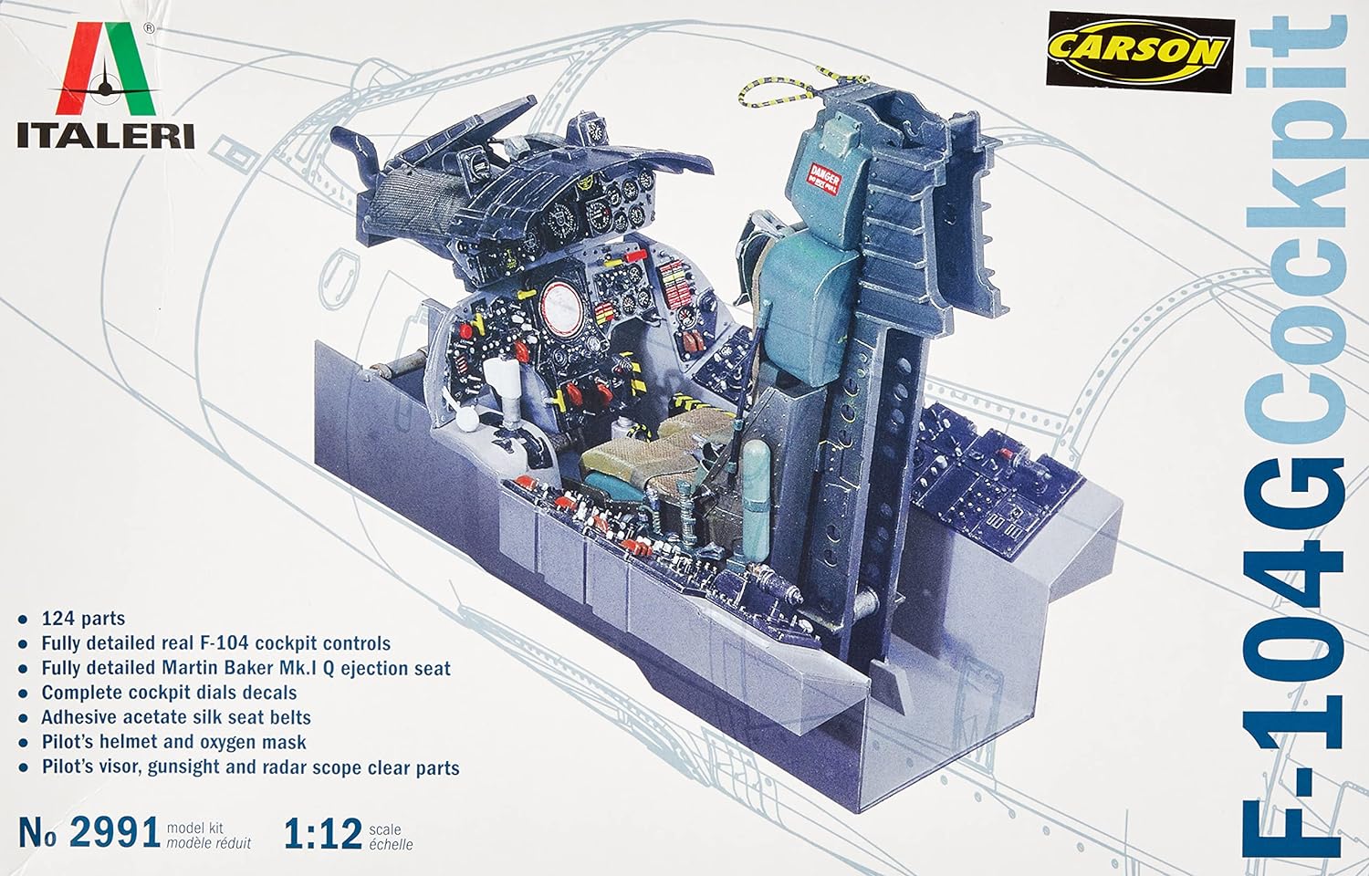 Italeri 2991S 1:12 F-104G Cockpit, getrouwe reproductie, modelbouw, knutselen, hobby, lijmen, plastic kit, montage