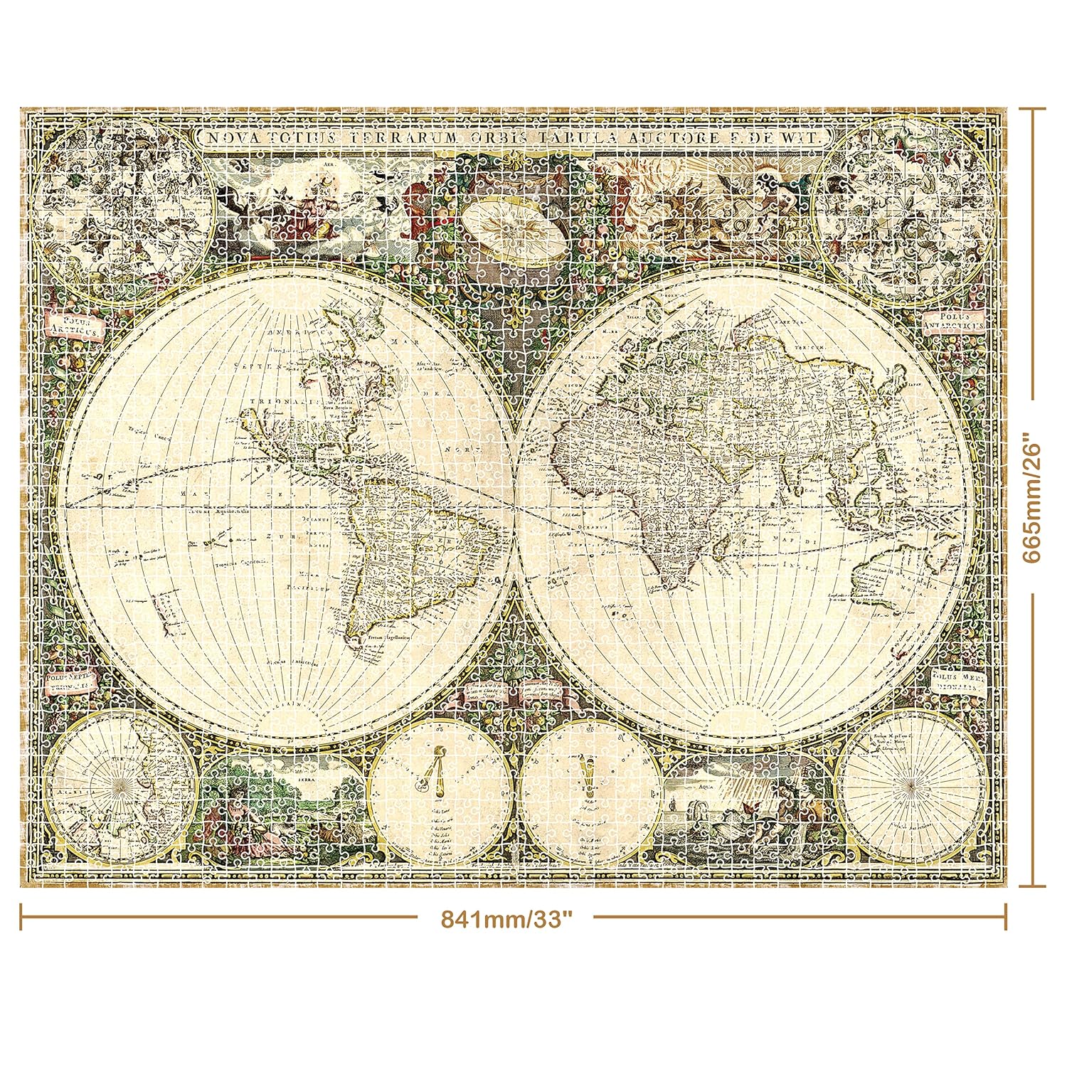 Mindbogglers Gold Jigsaw: Vintage World Map