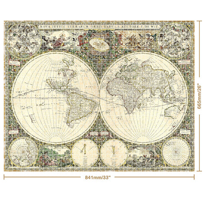 Mindbogglers Gold Jigsaw: Vintage World Map