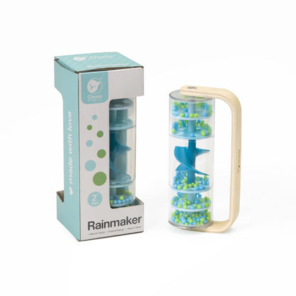 Classic World Rainmaker - Rainmaker Baby Toy - Baby Sensory Toys - Baby Learning and Development Toys - Auditory Instrument Toy - Baby Toys for 2+ Year Olds - Ideal Christmas Stocking Filler, Blue Gre