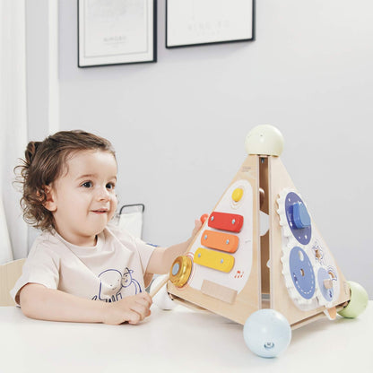 Classic World Wooden Pyramid Activity Box, Educational Activity Cube, Baby Multi-functional Activity Centre, 33 x 35 x 29 cm, 2 Years+