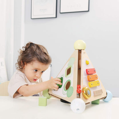 Classic World Wooden Pyramid Activity Box, Educational Activity Cube, Baby Multi-functional Activity Centre, 33 x 35 x 29 cm, 2 Years+