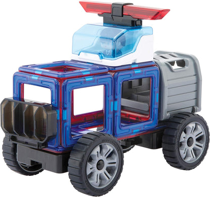 Magformers Amazing Police And Rescue Magnetic Building Blocks Tile Toy. Makes Cars And Buildings In A Police Theme. A STEM Toy For Children Aged 4+. With Police Character And Car.