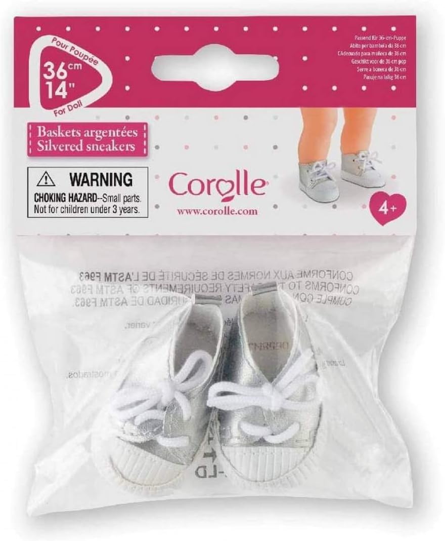 Corolle 9000211510 Ma Silver Shoes for All 36 cm Dolls Accessories