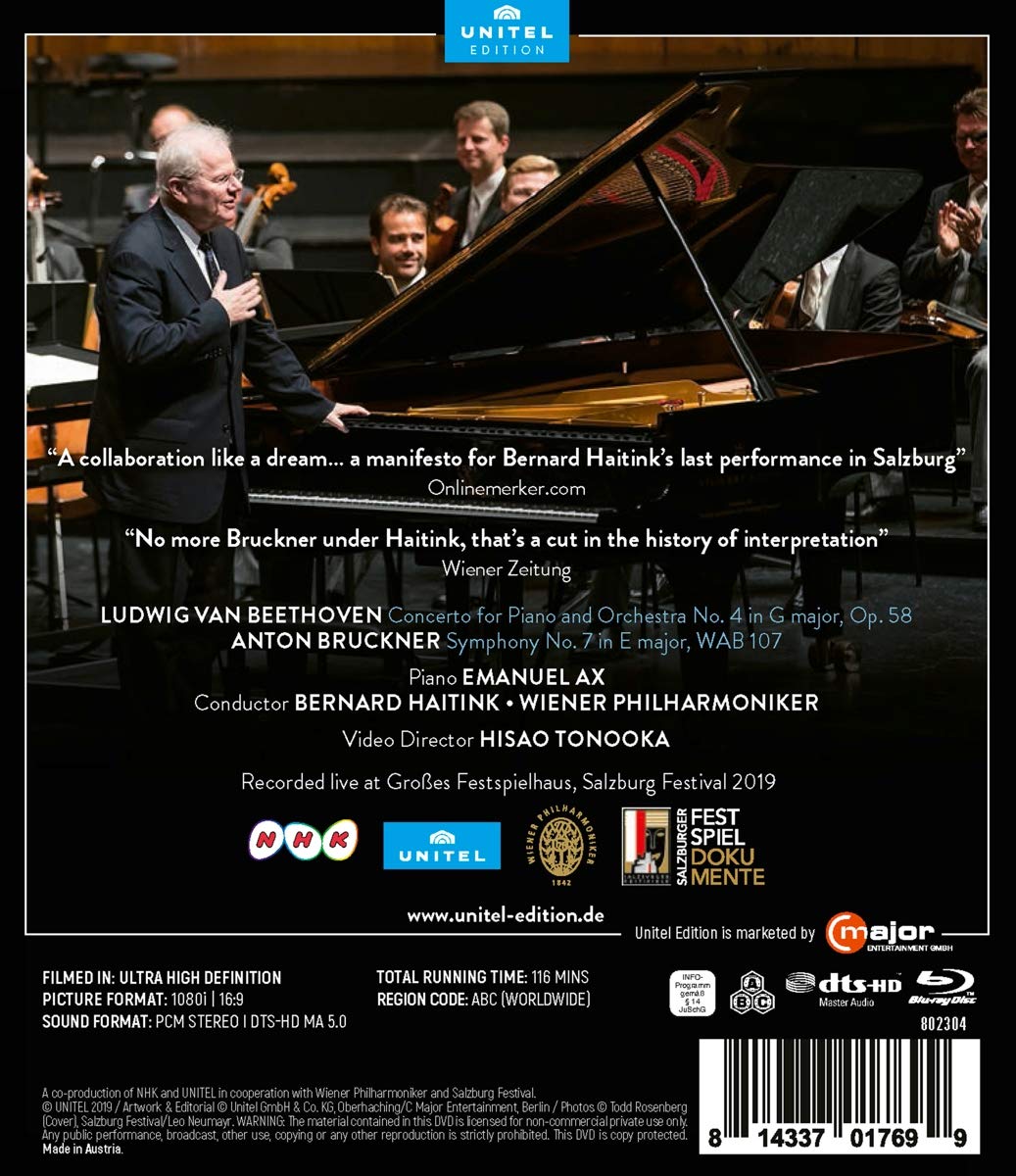 Beethoven Piano Concerto No. 4/Bruckner Symphony No. 7