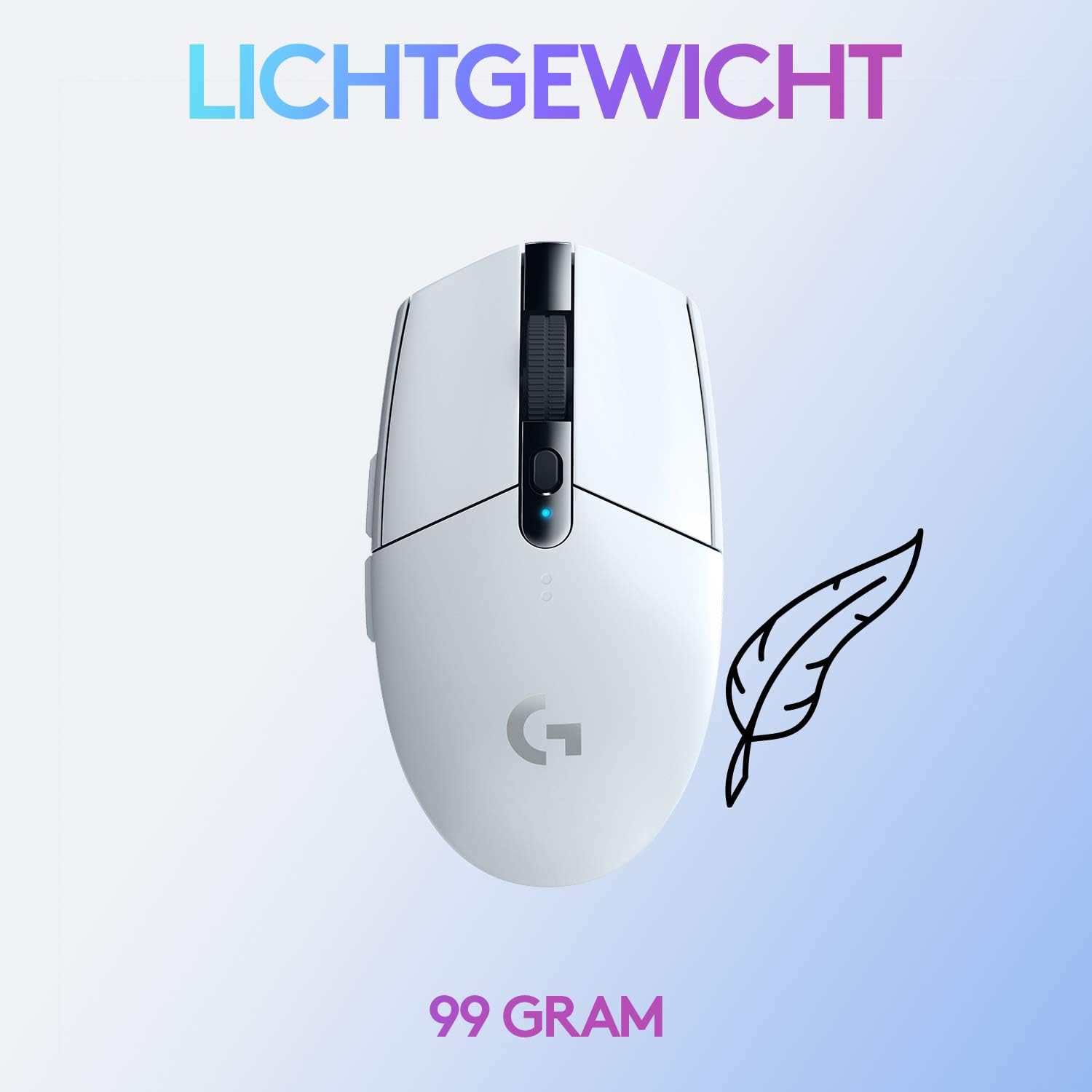 Logitech G305 LIGHTSPEED Wireless Gaming Mouse, HERO 12K Sensor, 12,000 DPI, Lightweight, 6 Programmable Buttons, 250h Battery Life, On-Board Memory, PC/Mac