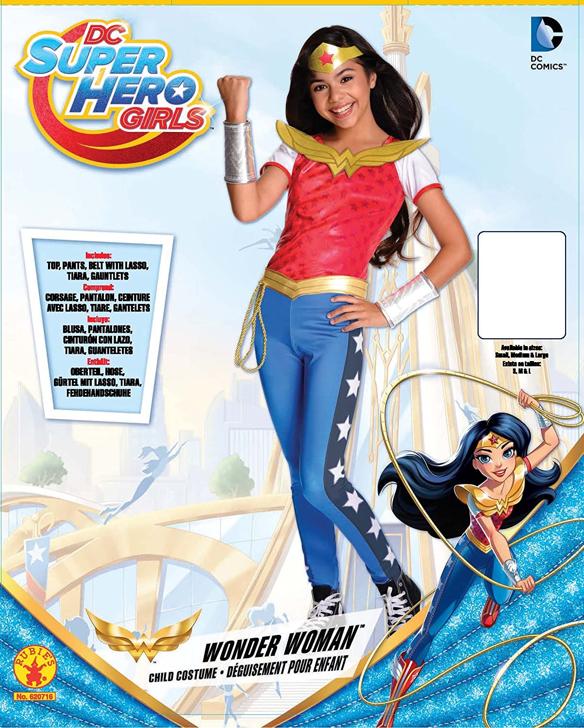 Rubie's Official DC Super Hero Girl's Wonder Woman Deluxe Costume, Kids Fancy Dress