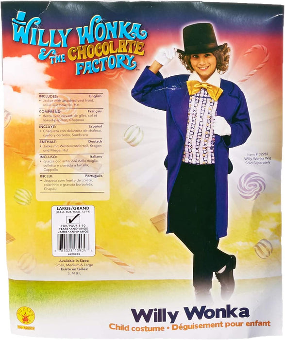 Rubie's 620933L Official Willy Wonka and The Chocolate Factory Costume, Kid's, Large