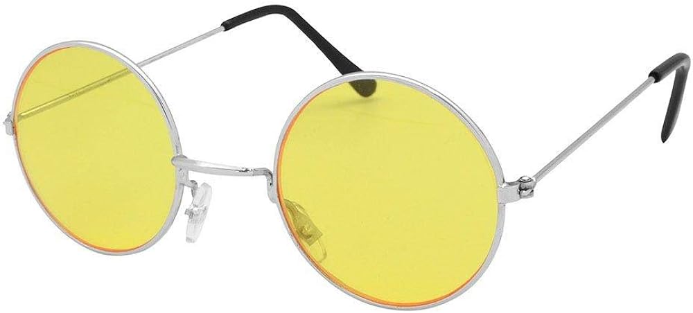 Bristol Novelty BA129 Classic John Lennon Round Sunglasses | Unisex | 1 Piece | Clear | One Size - Adult Glass, Black