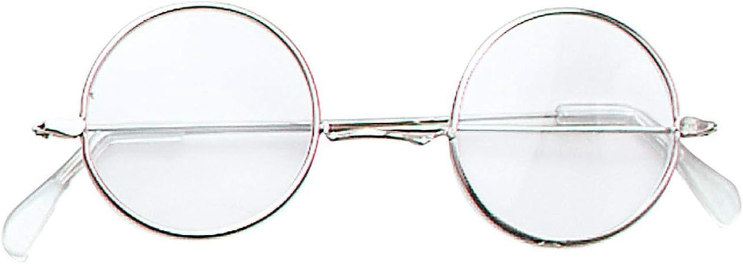 Bristol Novelty BA129 Classic John Lennon Round Sunglasses | Unisex | 1 Piece | Clear | One Size - Adult Glass, Black