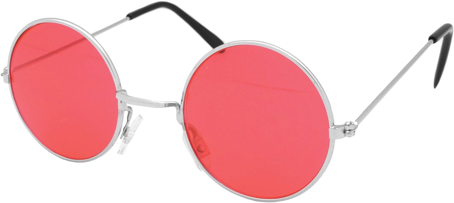 Bristol Novelty BA129 Classic John Lennon Round Sunglasses | Unisex | 1 Piece | Clear | One Size - Adult Glass, Black