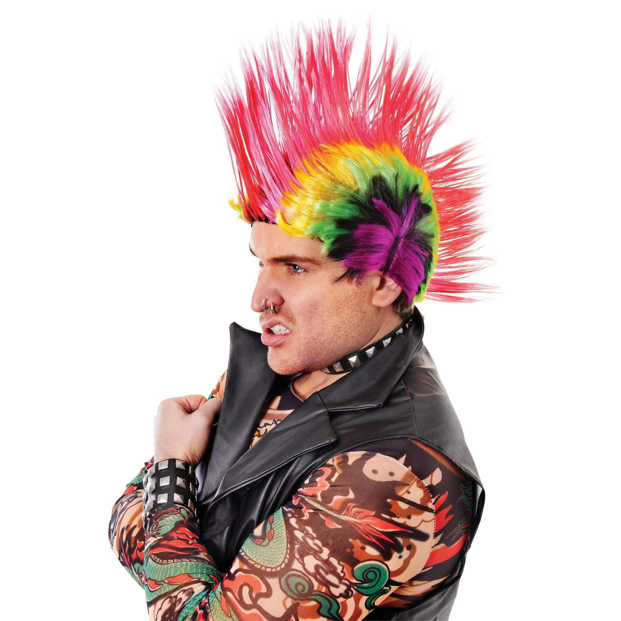 Bristol Novelty BW787 Mohican Wig, Red/Purple, One Size